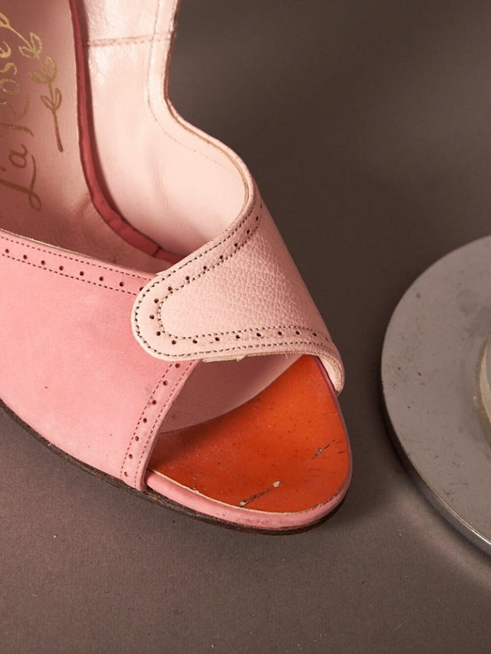 1950s Bubble Gum Pink Heels Peep Toe Shoes
